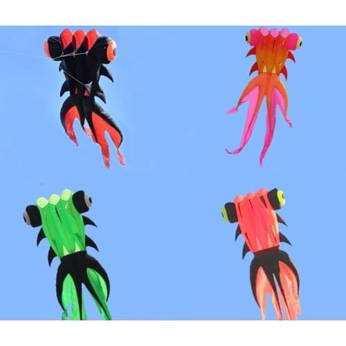 Free shipping large goldfish soft kite for adults reel nylon outdoor toys flying octopus kites kevlar line cometa kartal factory
