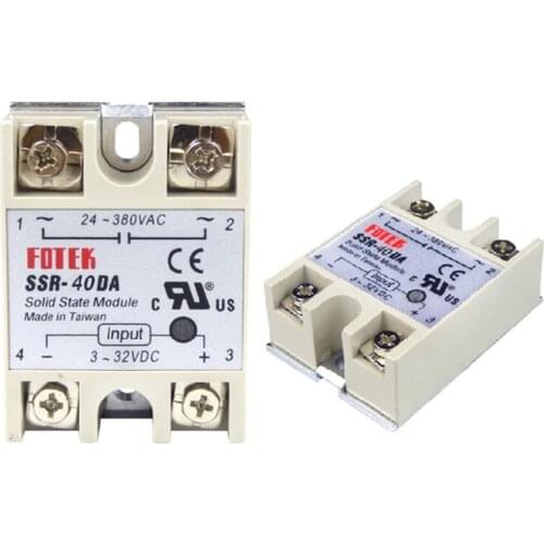 Free Shipping DC to AC Solid State Relay SSR 40DA 24V-380V 40A SSR-40DA Solid State Relay