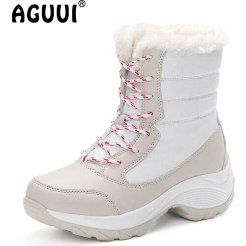 Ankle Snow Boots Women Keep Warm Plush Winter Boots Ladies Comfort Thick-Soled Waterproof Non-Slip Booties Size 35-42
