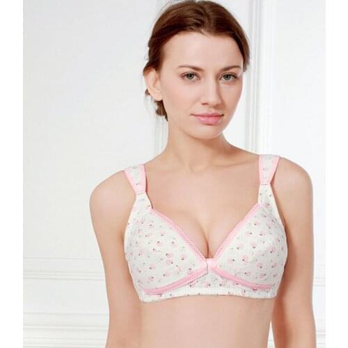 100% Cotton Soft Lactation Bras Printing Flower Front Opening Nursing Bras for Pregnant Womens Bra bYFZ0006