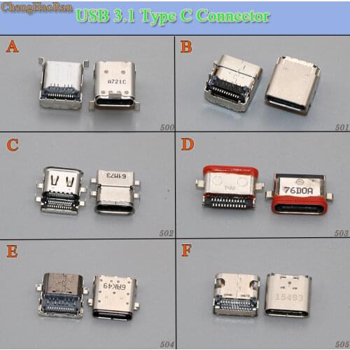 ChengHaoRan USB 3.1 Type C Connector Female Tab USB 3.1 Version Socket receptacle