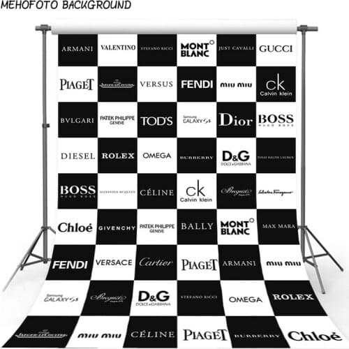 Black and White Square Photography Backdrop Famous Brands Signal Photography Background for Studio Kids Wedding Photocalls Foto