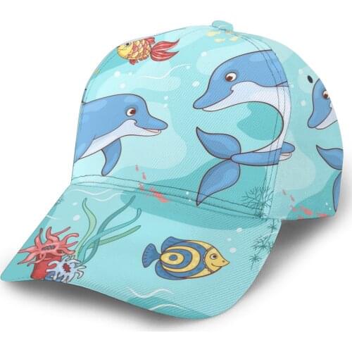 CINESSD Two Dolphins In The Sea Outdoor Sport Caps Baseball Hat Men Women Visor Cap Baseball Cap Street Hip Hop Caps