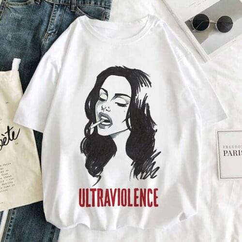 Ultraviolence Lana Del Rey Graphic Print T-shirt Women Harajuku Aesthetic White Top Tshirt 2021 Summer Y2k Casual Female T Shirt