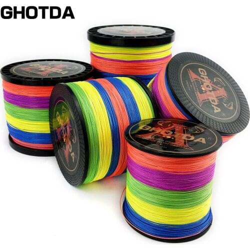 GHOTDA 12/9/8 Strands 1000M 500M 300M 100M PE Braided Fishing Line Japan Multicolour Weave Superior Extreme Super Strong