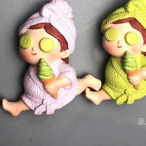 Fridge Magnet Souvenir Colombia Resin Refrigerator Sticker Decoration Gifts Resin refrigerator magnet for chick in nightgown