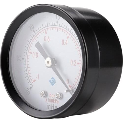 0--30InHg 0--1Bar Vacuum Pressure Gauge 50mm Dial Pressure Gauge Air Water Gas Oil