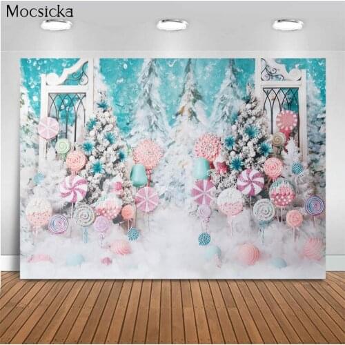 Mocsicka Baby Shower Background Lollipop Castle Decoration Style Newborn Baby Photo Background Photography Banner