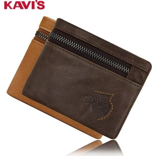 Mens Wallet Leather Mens Short Zipper Bag Coin Purse Leather Wallet Large Capacity Leather Mens Wallet