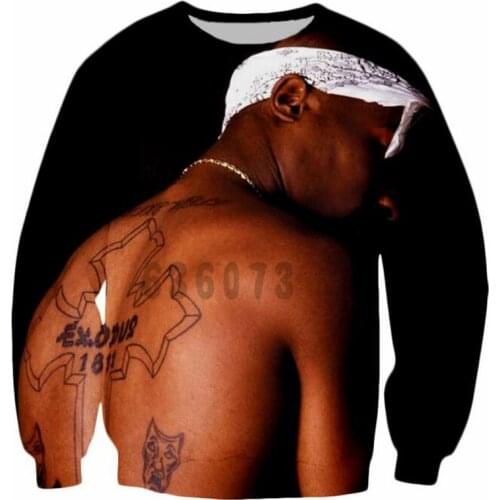 New Fashion Couples Unisex Hip Hop Rapper Tupac 2PAC 3D Print Colorful Hoodies Sweatshirts Jacket Pullover Tops