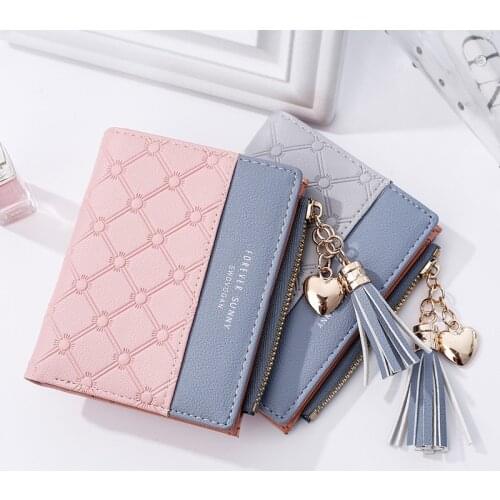 New Fashion Womens Leather Purse With Zipper Coin Pocket Ladies Wallet Credit Card Holder Female Clutch Money Bag