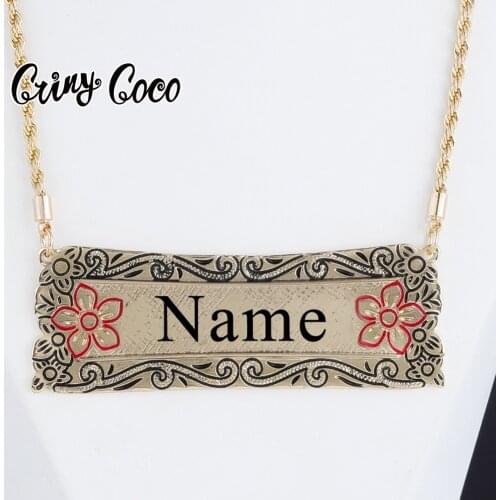 Hawaiian Custom Name Necklace Personalised Customized Collar Necklaces Fashion Jewelry Gold Chain Letter Necklace for Women 2021