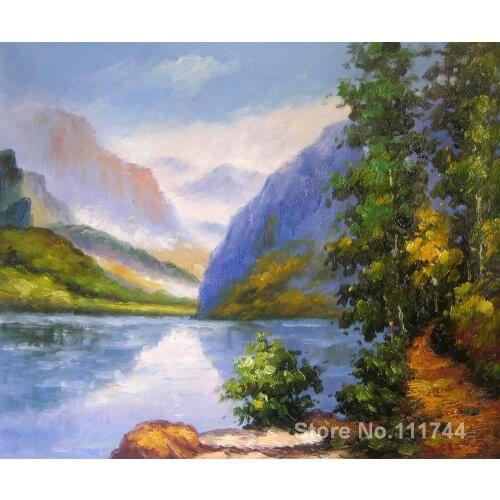 Beach wall art Lake Louise British Columbia art Edward Henry Potthast paintings Hand painted High quality