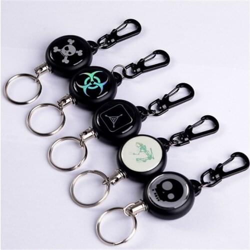 60CM Wire Rope Camping Telescopic Burglar Chain Key Holder Tactical Keychain Outdoor Key Ring Return Retractable Key Chain