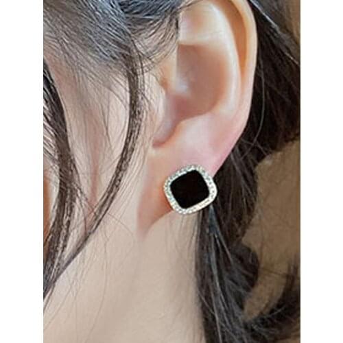 Hot Sell Delicate Earing Fashion Office/Caree Needle Personality Geometric Shape Square Stud Earrings For Women Female In 2021