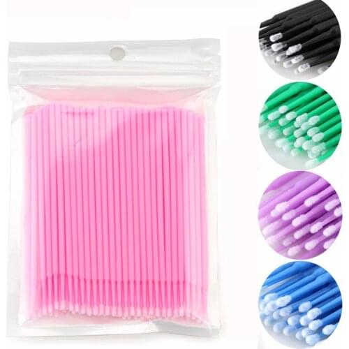 100Pcs/bag Disposable MicroBrush Eyelashes Extension Individual Lash Removing Swab Micro Brush For Eyelash Extension Tools
