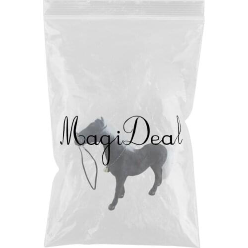 Cute Simulation Horse Statue Faux Fur Animal Model Toy for Kids Handicraft Collections Home Office Desk Decor Ornament