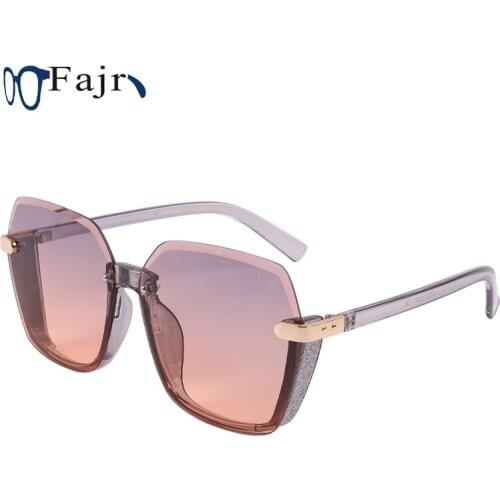 Semi Rimless Sunglasses For Women Luxury Sun Glasses Fashion 2021 Female Drivers Pink Eyewear Vintage Brand Design Lenses Lady