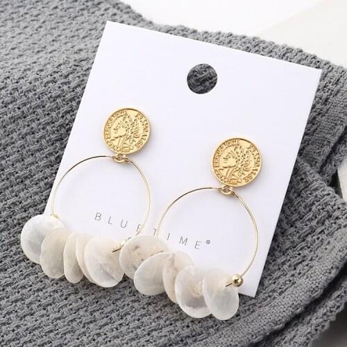 TONGKWOK Bohemia Exaggeration Dangle Earrings For Women Silk Thread Tassel Metal Long Chandelier Earrings #140002
