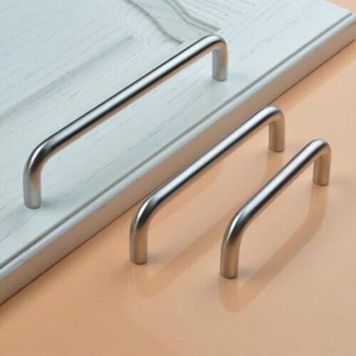 Stainless Steel U Type Door Handles Dresser Knobs Kitchen Cabinet Knobs and Handles for Furniture Hardware Diameter 8mm