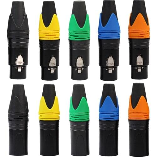 1 pair XLR 3 Pin Male & Female MIC Snake Plug Audio Microphone Cable Connector