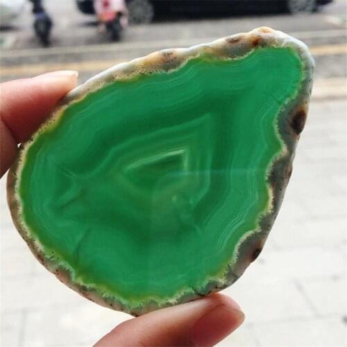1pcs green agate piece polishing irregular crystal piece Brazil handle natural quartz pendant mineral home decoration