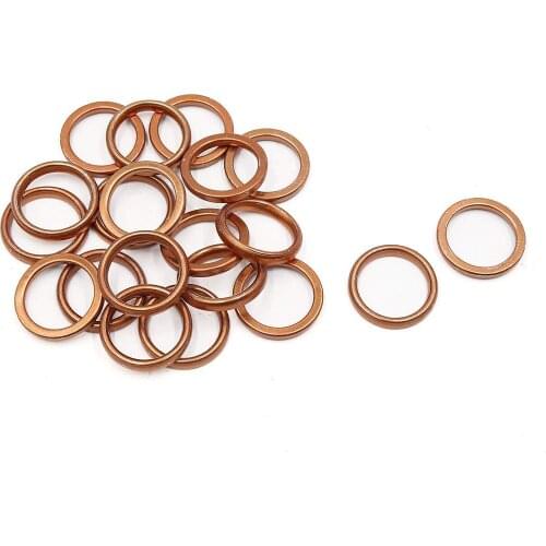 20 Pcs 39mm Outer Dia Copper Tone Metal Motorcycle Exhaust Pipe Muffler Gasket, Pack