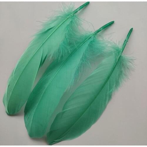 Hot 20pcs Beautiful Water Blue Hard Goose Feathers 15-20cm/6-8inch Christmas Decoration Clothing Shoes Hat Accessories