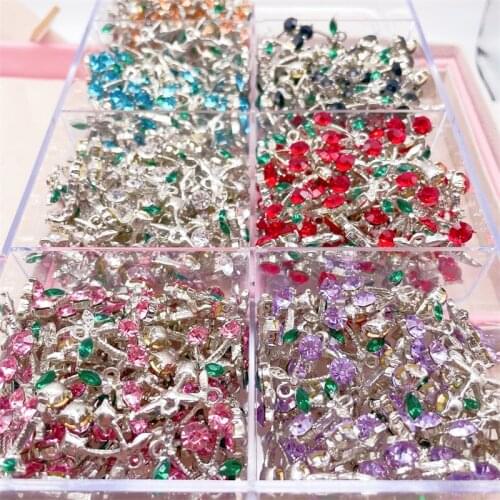 2021 Fashion Trend 20PCs/Set Silver Color Cherry Pendant Fruit Charms for Womens Earrings Necklaces Jewelry Making Supplies