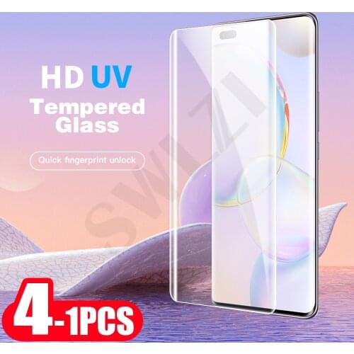 4-1Pcs UV tempered glass for Huawei nova 7 8 P30 P40 pro plus mate 20 30 30E 40 RS 40E film phone screen protector