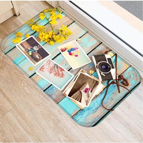 40x60cm Cute Diy Print Floor Mat Bathroom Ground Mat Slip Door Bath Pad Rug Living Room Carpet Flower