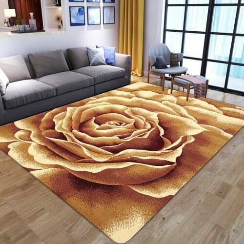 Big yellow flower 3D Printed carpet non-slip Large Rug Home Decor Living room bedroom soft flannel bedside sofa Floor tatami mat