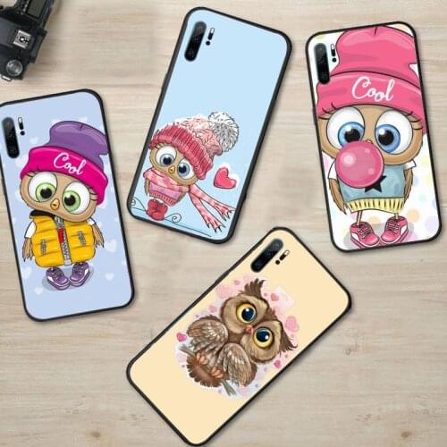 Cute Owl Phone Case For Huawei honor Mate P 9 10 20 30 40 Pro 10i 7 8 a x Lite nova 5t