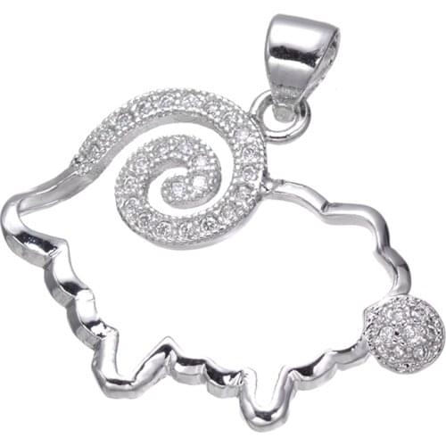 Color Crystal Cute Lovely Animal Hollow Sheep Pendant For Necklace Charms women fashion gift