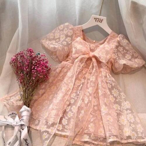 Kids Princess Dresses Puff Sleeve Boutique Clothes For Girls Party Birthday Girl Dress Summer New Fashion Tutu Dress Costume