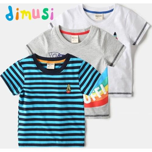 DIMUSI boys t-shirt short sleeve Tee 100% cotton girls tee short sleeves t shirt boys cartoon printed casual t shirt BC217