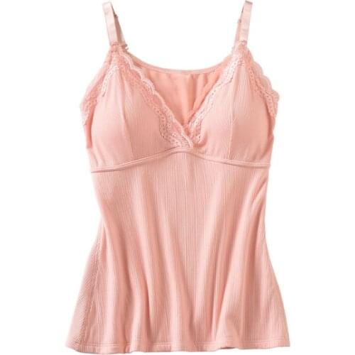 Hot Lace Autumn Winter Sling Chest Pad Vest V-Neck Plus Velvet Warm Tight Vest Women Fashion Warm Vest