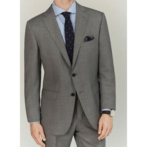 Handsome Men Tuxedos 2 Pieces Set ( Jacket + Pants ) Notched Lapel Loose Suits Party Wedding Smart Casual Daily Coat