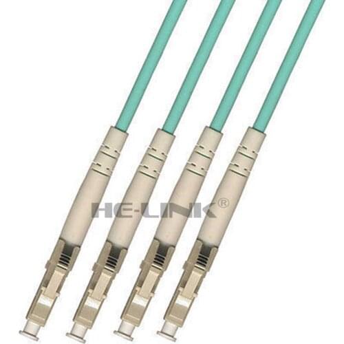 LODFIBER 150M LC-LC Outdoor Armored 10G OM3 MM 4 Strands Fiber Optic Cable Patch Cord