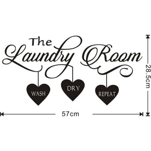 Mayitr Laundry Room Quote Wall Sticker Removable Decorative Stickeres Popular Vinyl Art Decal for Home Decor 57 x 28.5cm
