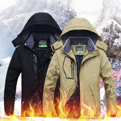 Men&women Windbreaker plus velvet thicken padded cotton Winter mountaineering jacket large size 3XL Hooded Coat Female Jacket