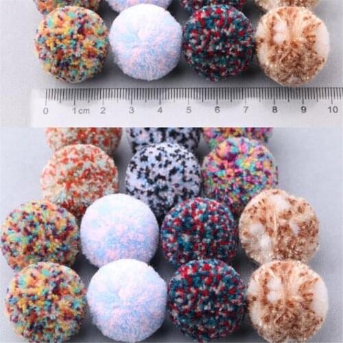 New Arrival 50PCs 25MM Colorful Round Fur Balls DIY Jewelry Findings Ornament Accessories Cartoon Girls Hair Jewelry Bow Center