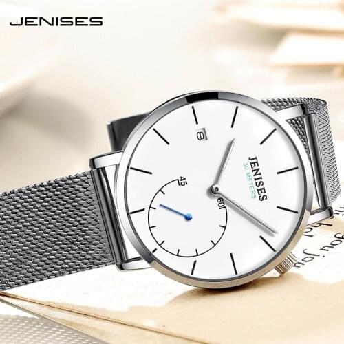 New Creative Mens Watches Jenises Brand Luxury Wristwatches Men Quartz Watch Clock Male Sports relogio masculino Dropshipping