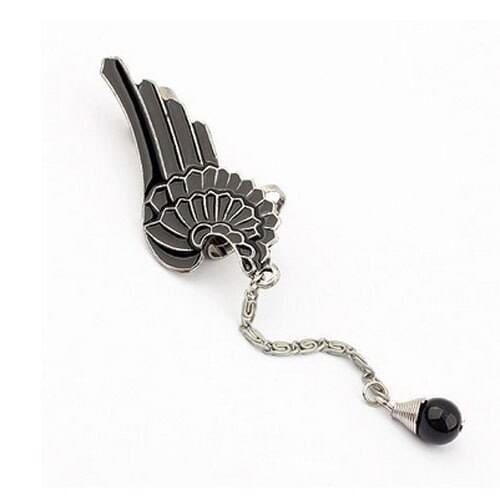 Wholesale Vintage Black Enamel Wing Shaped Ear Cuff With Non-pierced Earring Free Shipping 20pcs/lot