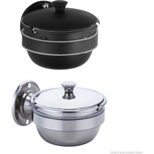 Wall-mounted Stainless Steel Ashtray with Lid Bathroom Decorative Creative Personality Box Metal Cigarette Holder 21 wholesales