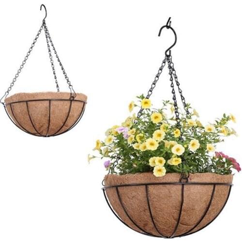 Hanging Iron Coconut Vegetable Flower Pot Basket Liners Planter Garden Decoration Iron Art Garden Balcony Flower & Planters Pots