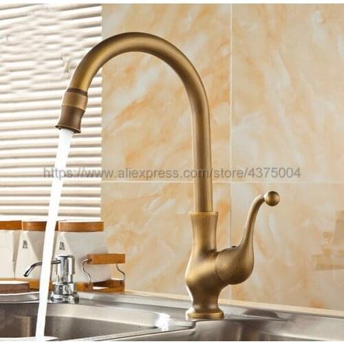 Basin Faucets Antique Bathroom Deck Mounted Single Handle Single Hole WC Bathroom Faucet Brass Hot and Cold Tap Nan056