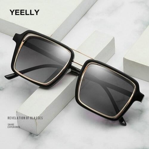 Tony Stark Sunglasses Iron Men Glasses Star Brand Design Retro Square Eyeglasses Women Goggle HYL1905 Iron Man Same Glasses