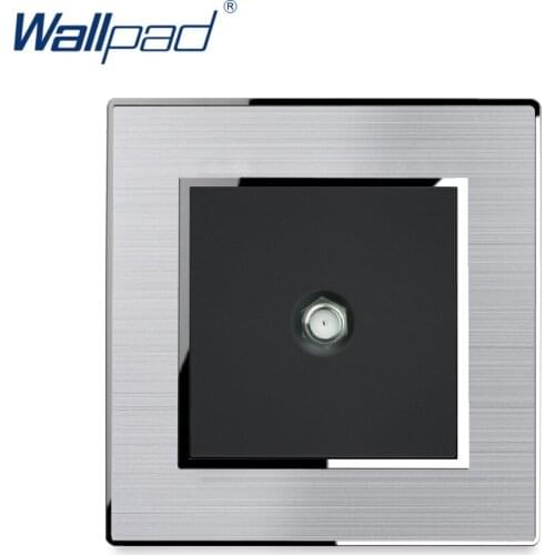 Satellite Socket Wallpad Stainless Steel Panel With Silver Border Wall Socket Weak Electricity Sockets