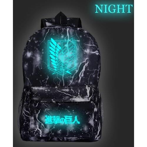 Anime Attack On Titan Luminous Backpacks Daily Bags Laptop Backpack College Bags For Women Men Boys Girls Casual Travel Mochila
